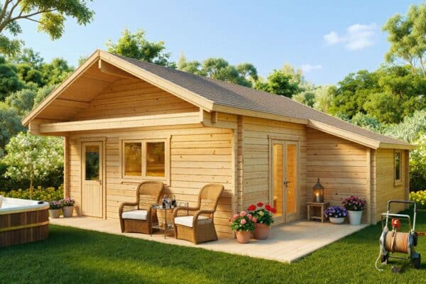 2 room log cabin with sleeping loft