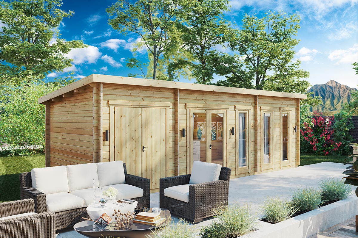 Garden room with side shed 