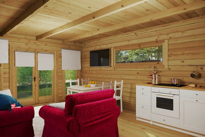One bedroom granny annexe 7x4m, flat roof, 70mm wall thickness