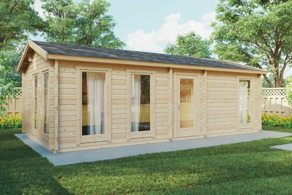 One bedroom granny flat 8x4m, apex roof, 70mm wall thickness, bedroom/loft