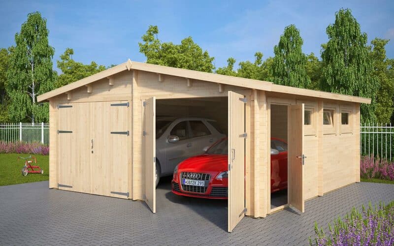 Wooden double garage kit