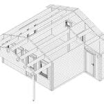 Garden house with WC and side shed 