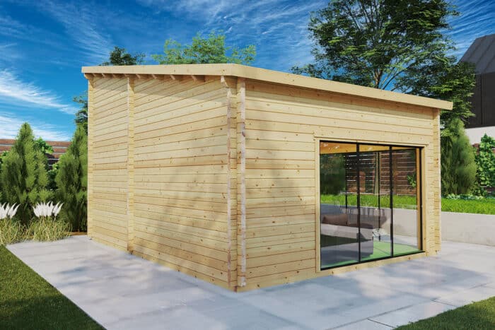 Garden room for golf simulator