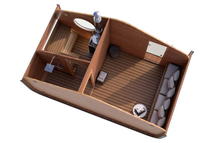 Modern garden sauna