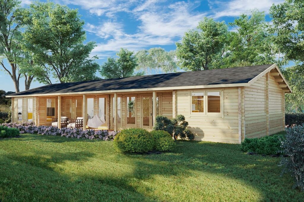 large three bedroom log cabin holiday