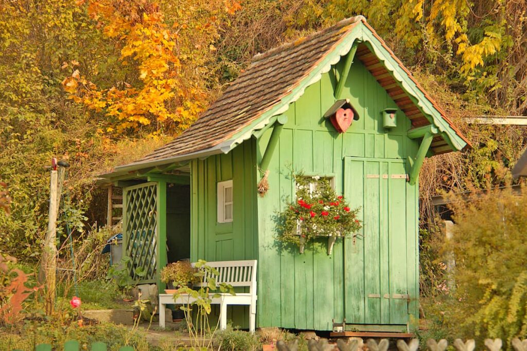 aesthetic shed with decorations