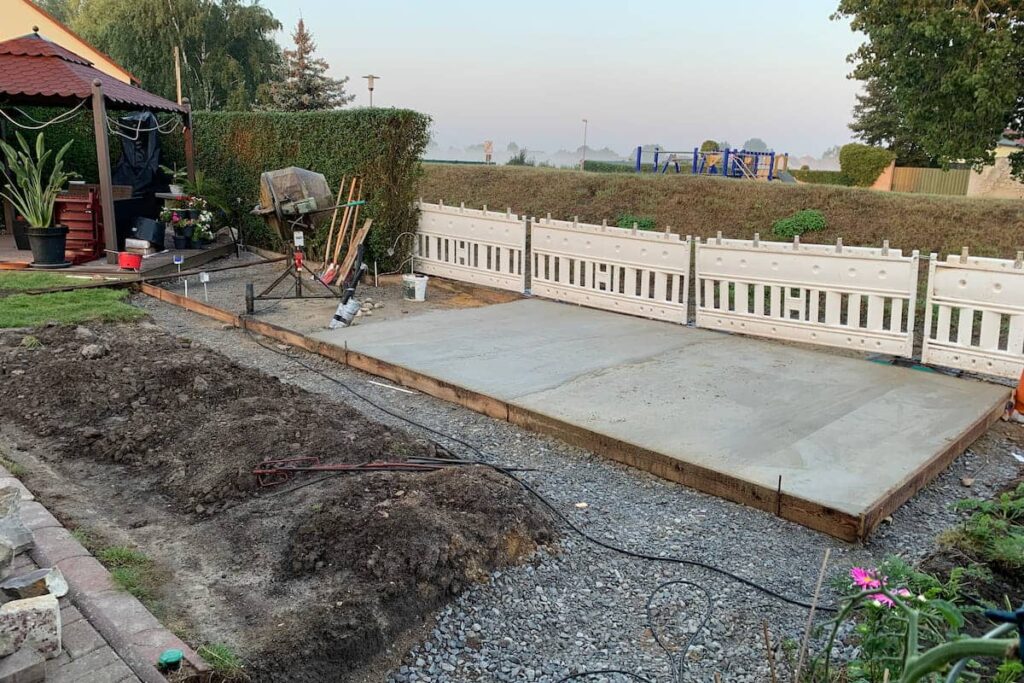 concrete foundation garden office