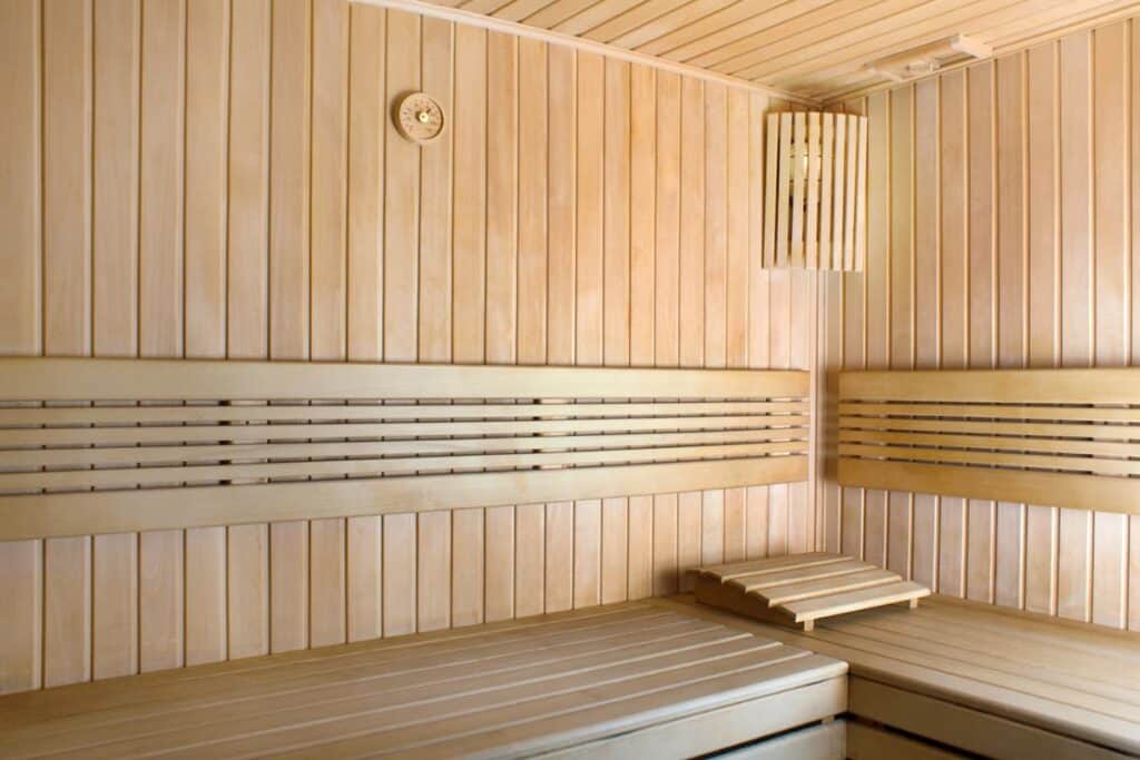 traditional wooden sauna