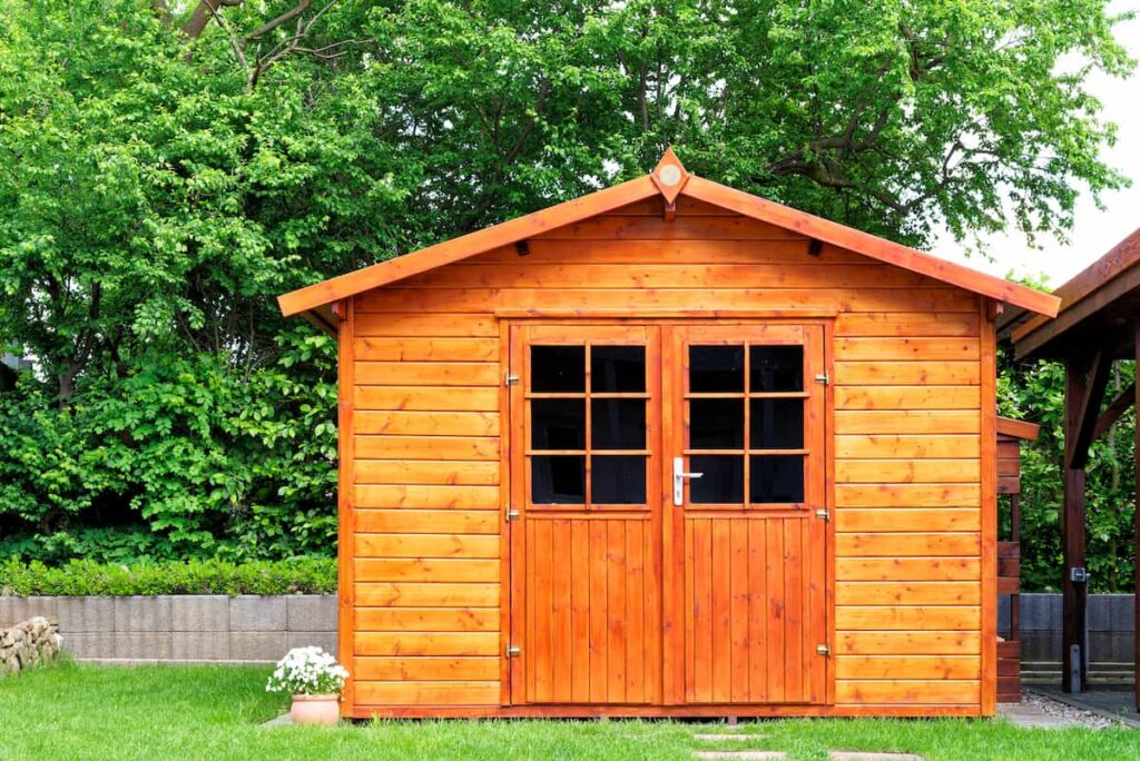 wooden garden shed