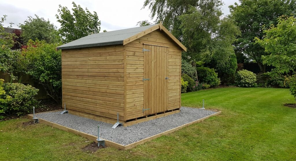 how to secure a garden shed to the ground without a concrete slab