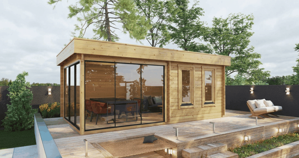 Modern summer house glazing