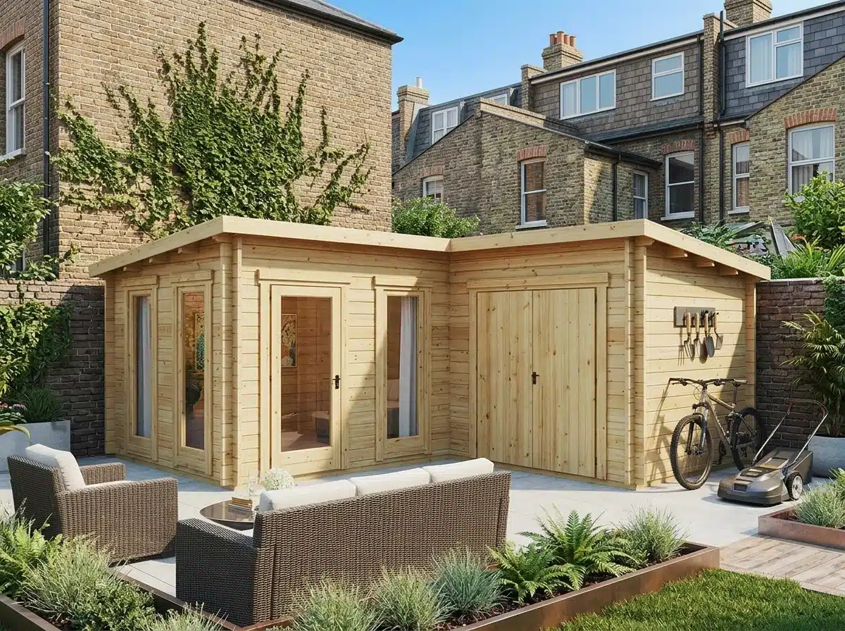 Garden room with shed