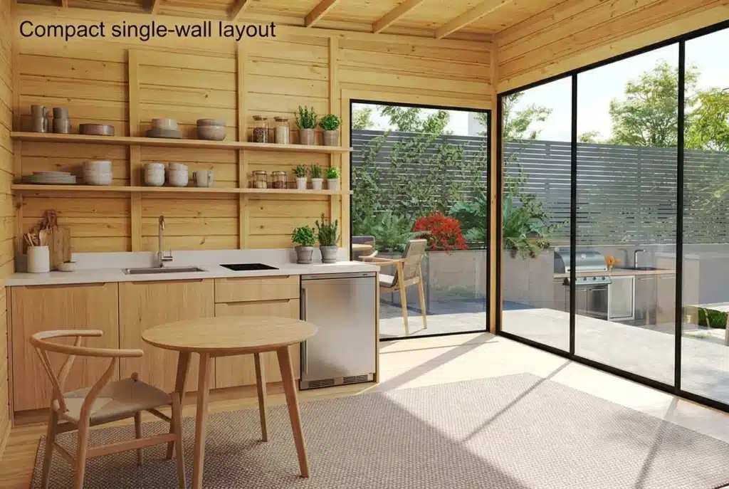 Single-wall garden kitchen