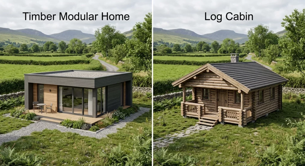 Modular vs log cabin