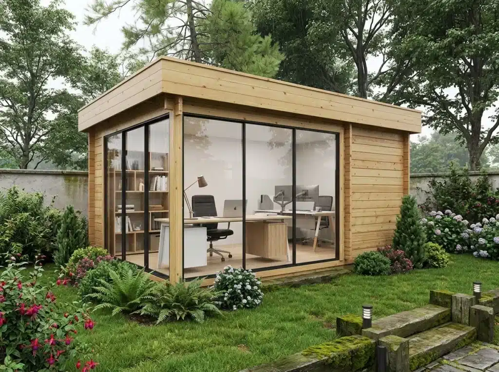 Modern timber garden office