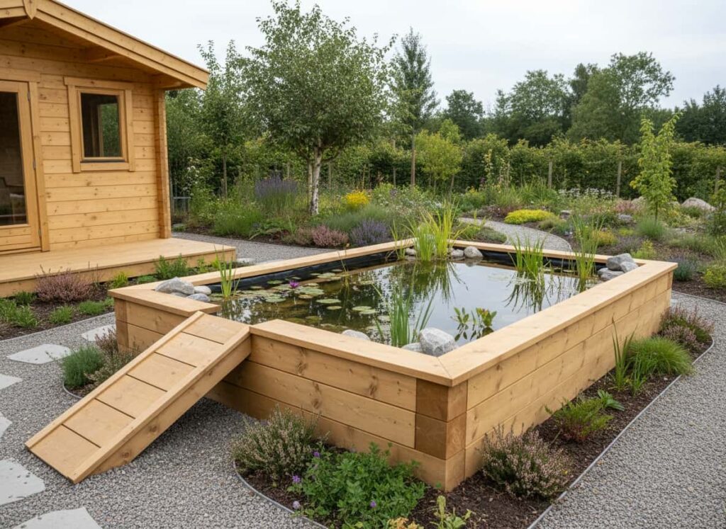raised timber pond