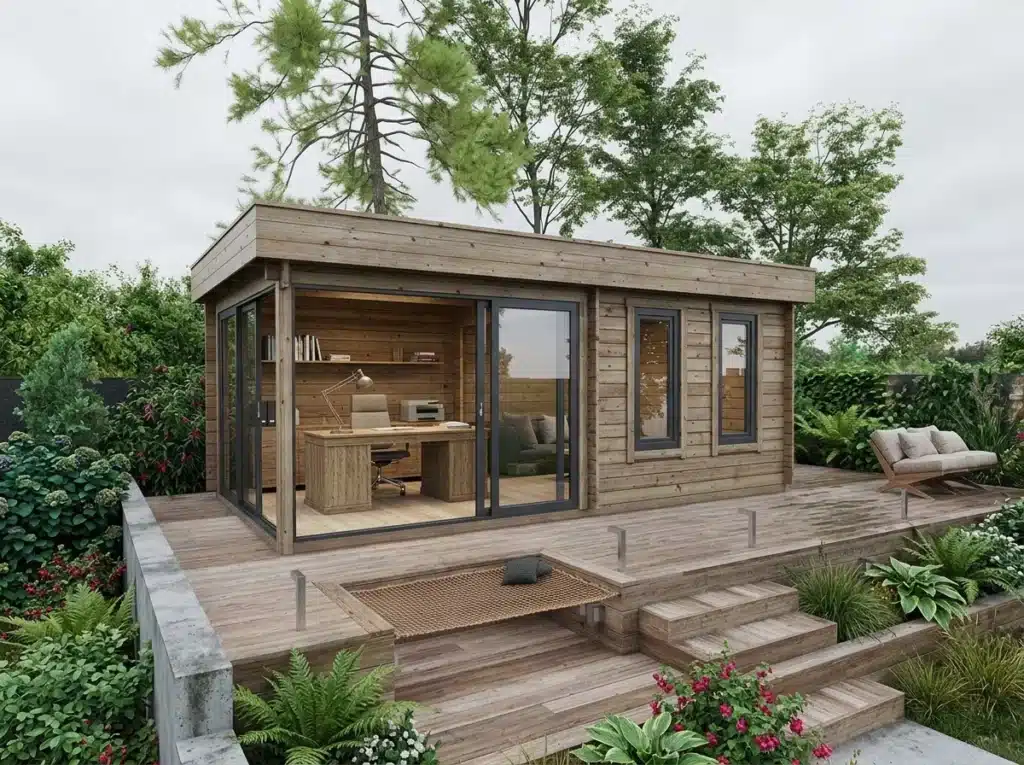 Modern timber garden office