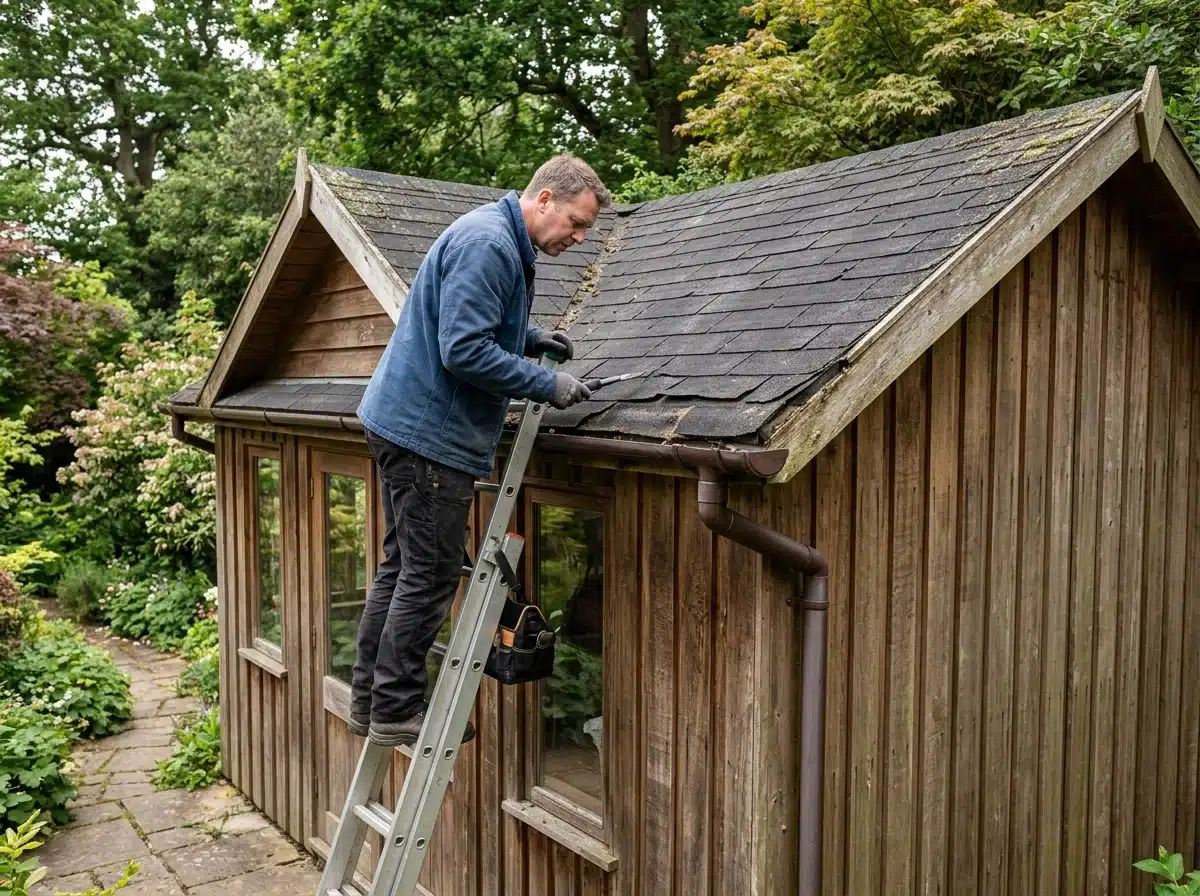 Checking roof and gutters