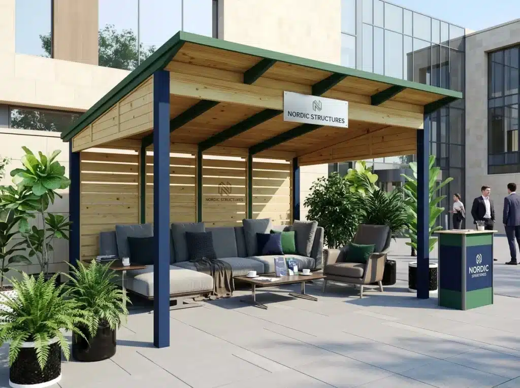 Branded timber business gazebo