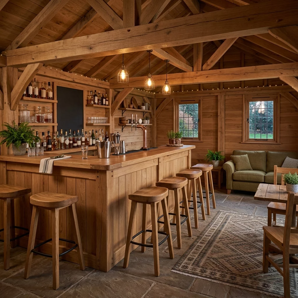 L-shaped garden bar layout