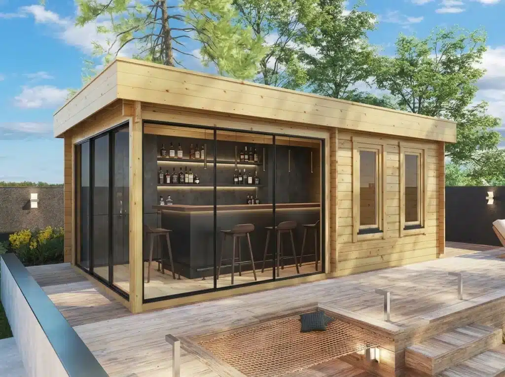 Modern speakeasy garden bar
