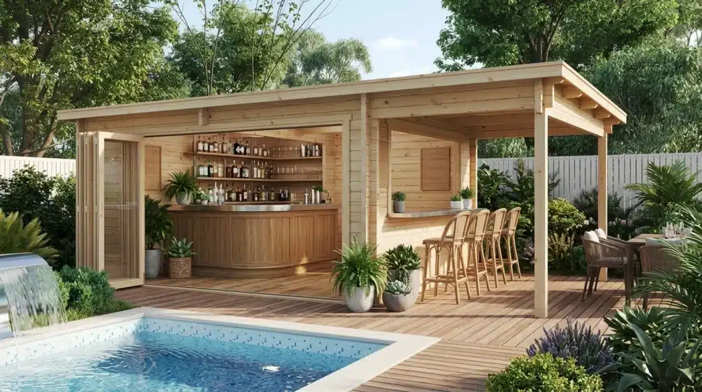 Indoor outdoor gin bar